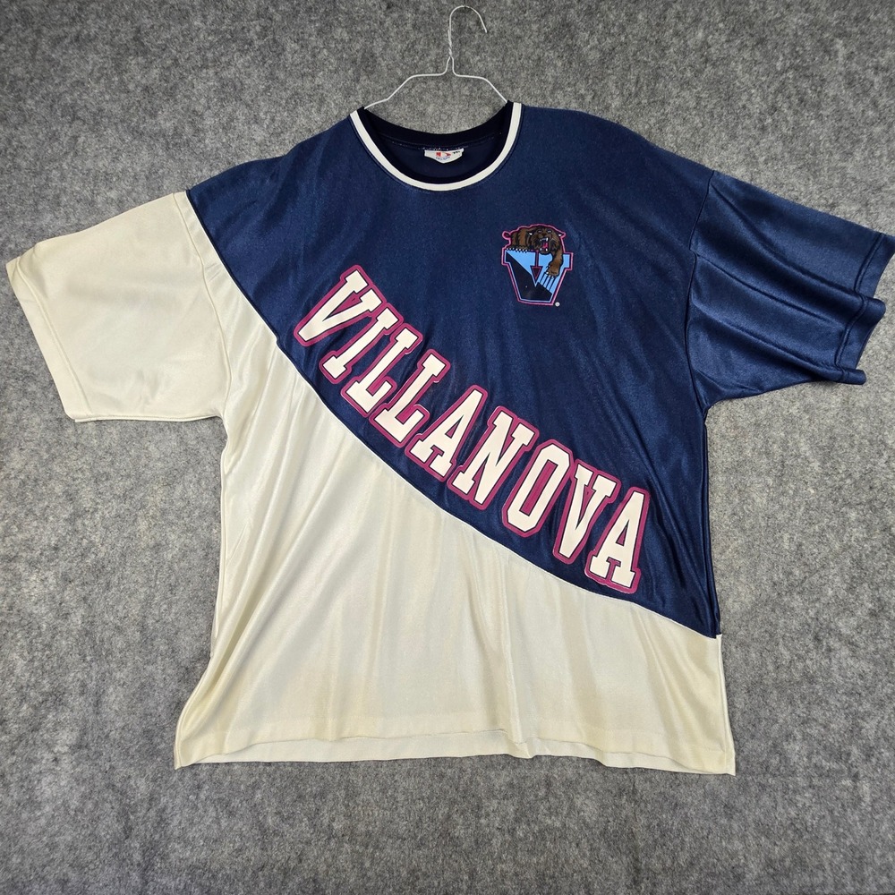 Dodger Villanova Wildcats Mens L Blue Cream Colorblock Vintage Nylon Jersey